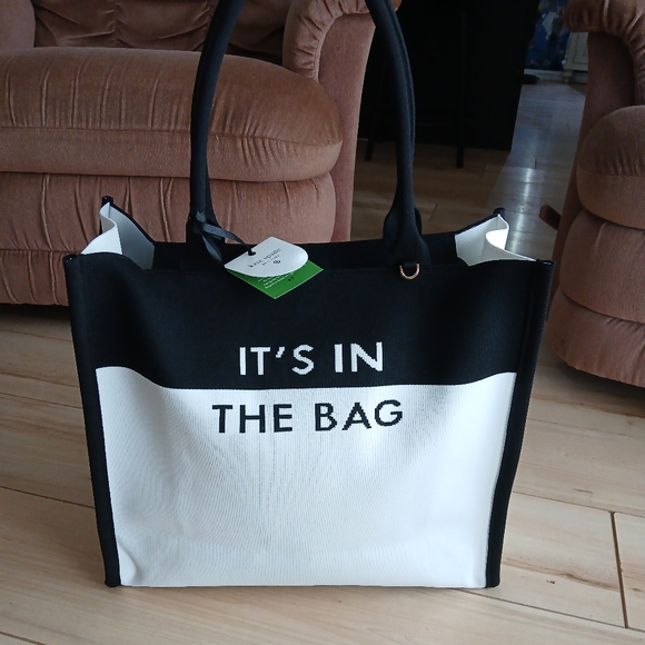NWT Kate Spade Large Black & White Tote! Kate Spade Target! Stunning Bag! - Picture 6 of 6